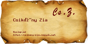 Csikány Zia névjegykártya